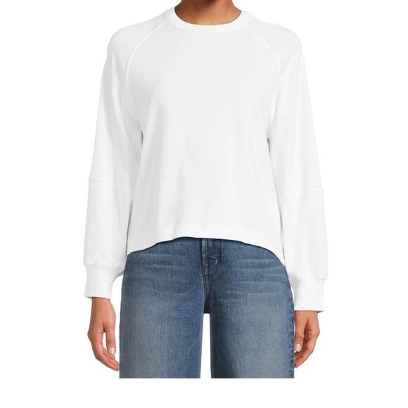 Madewell NWT Women’s White Relaxed Long-Sleeve Raglan Tee XS - Picture 1 of 5